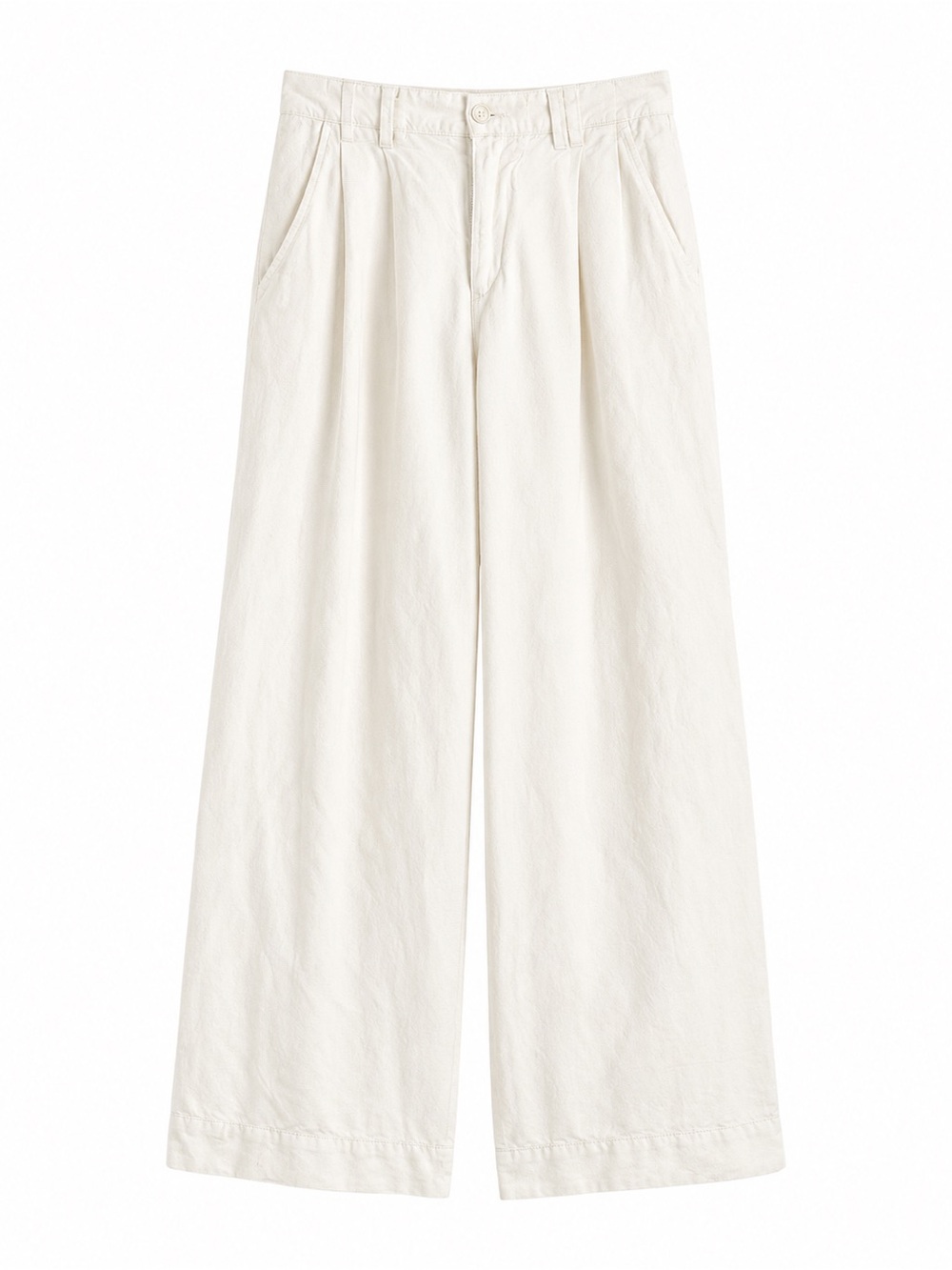 YFB Women’s Linen Blend Wide Leg Palazzo Pants Cream White. Size: Small
